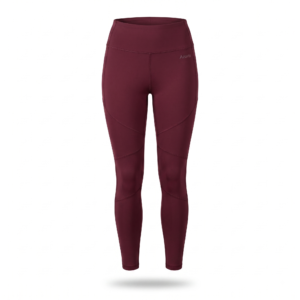 Azorts Women's High-Waisted Performance Leggings – Burgundy Athletic Tights with Side Pockets & Contour Stitching