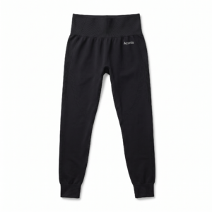 Azorts Women's Seamless High-Waisted Leggings – Black Activewear with Breathable Contour Panels