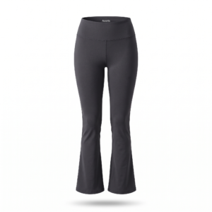Azorts Women's High-Waisted Flared Yoga Pants – Dark Grey Bootcut Leggings with Side Pockets
